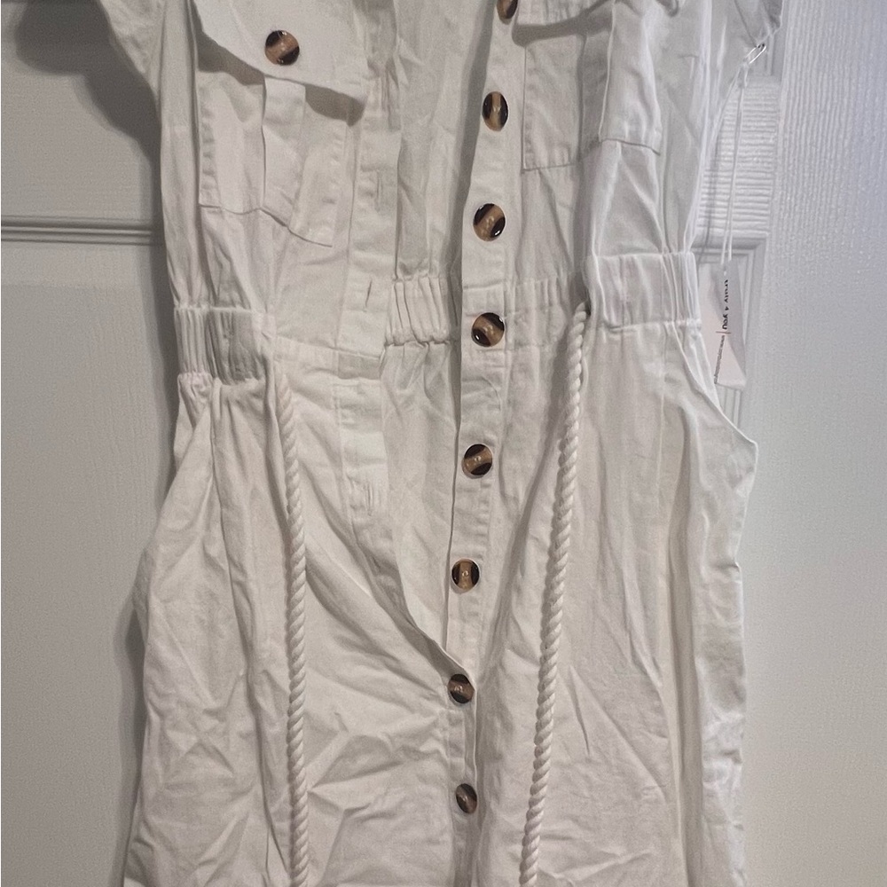 Stylish White Button-Down Dress